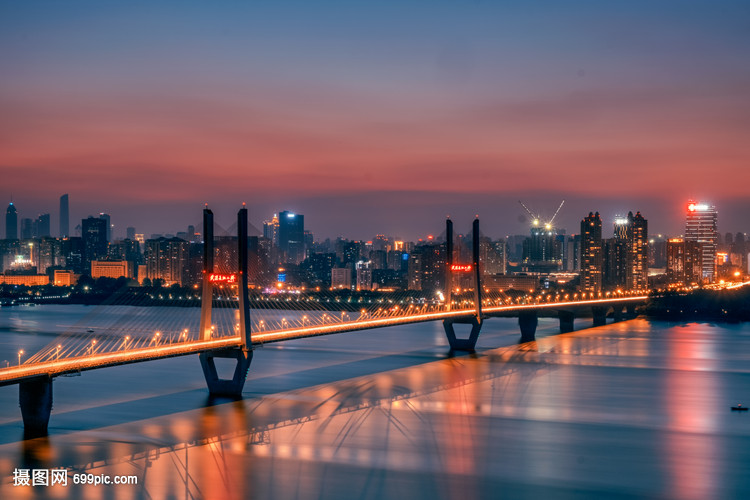 武汉长江二桥夜景