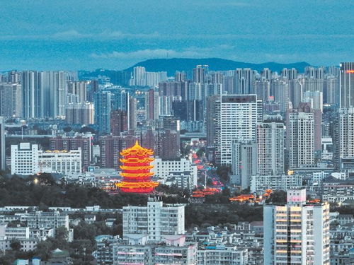 蛇山远眺八分山 武汉能见度超20公里